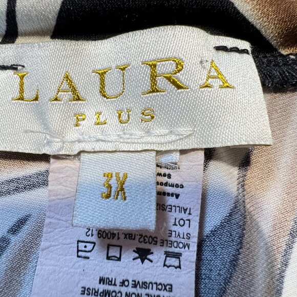 Laura Plus 3X Tropical Leaf Pants Effortless Elegance & Comfort coastal grandma - Picture 6 of 10